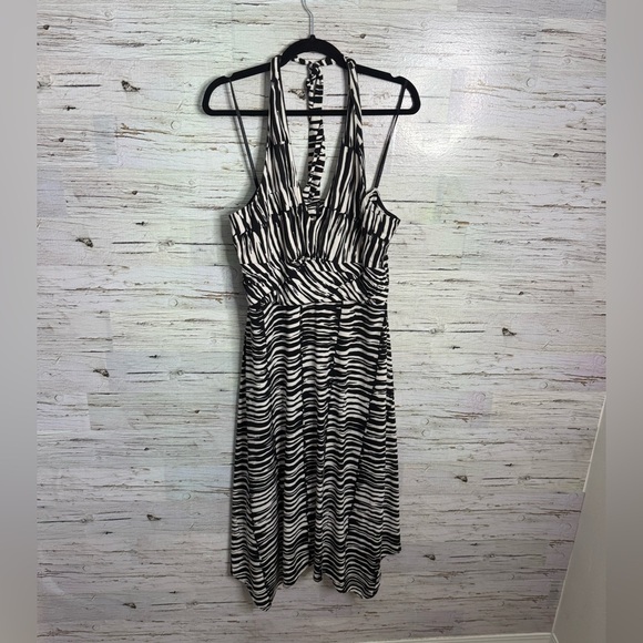 Donna Ricco Y2K halter zebra print dress size 14 NWT - Picture 1 of 6